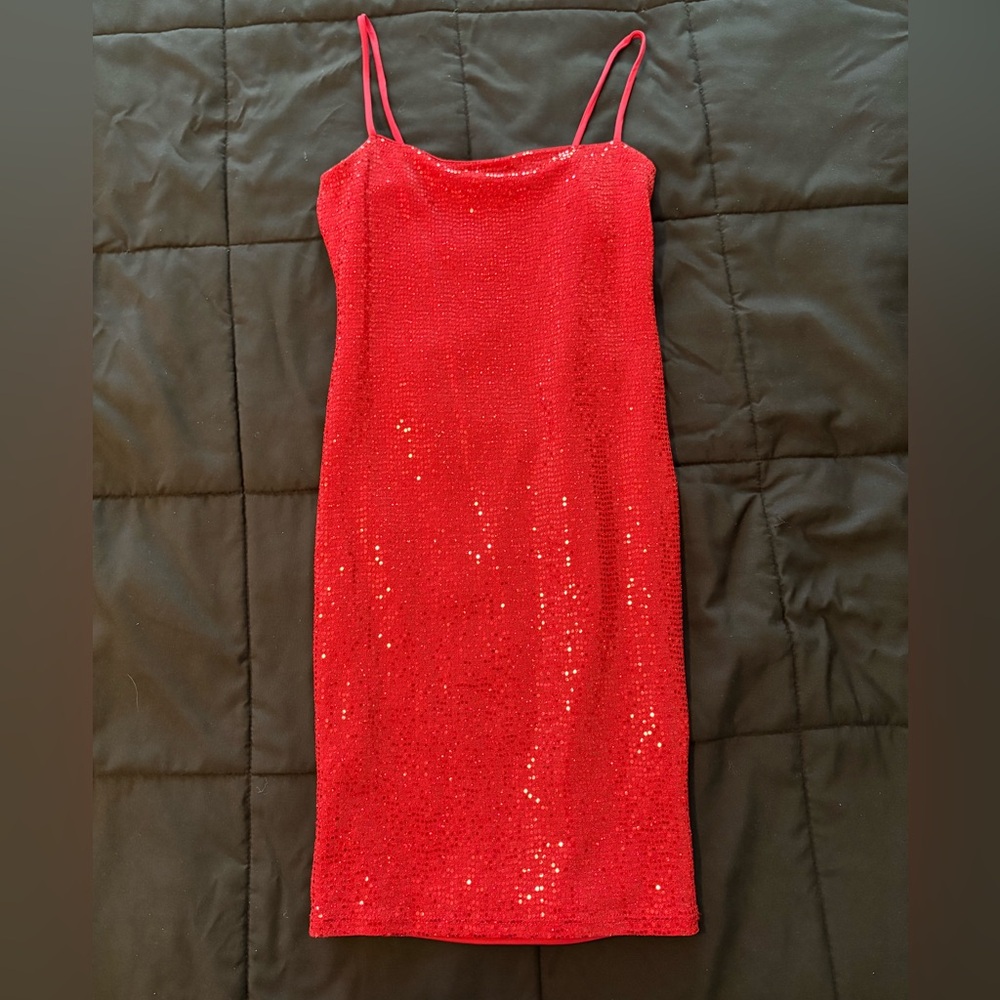 Elegant Red Sequin Dress